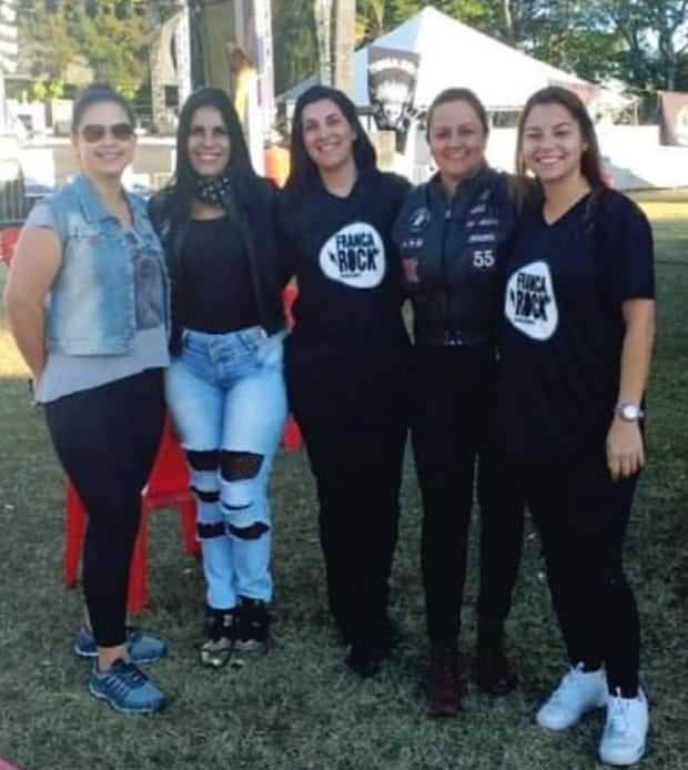 A formação atual do Moto Grupo The Roses, único moto clube feminino de Franca (Foto: Reprodução)